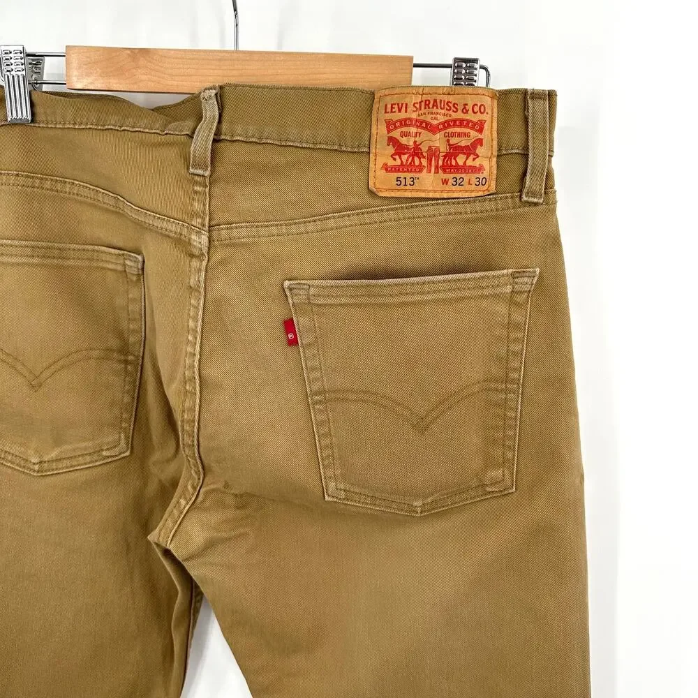 Levi's 513 Slim Straight Jeans Brown Caraway Punkstar Size 32x30